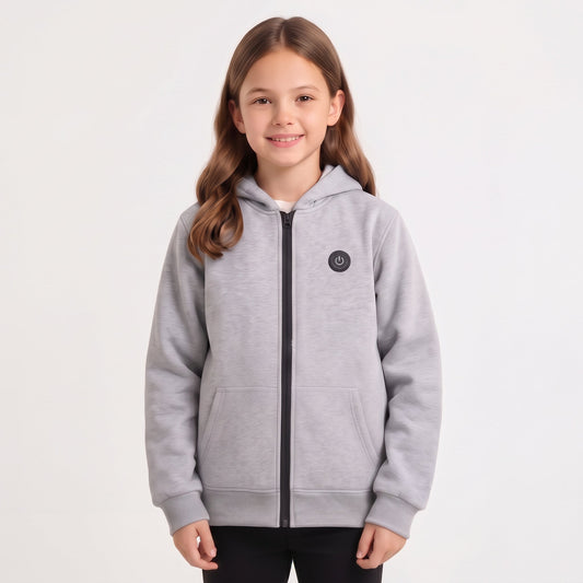 Zonix™ Kids 7-Zone Smart Heated Hoodie | Electric Full-Zip Fleece Jacket for Boys & Girls
