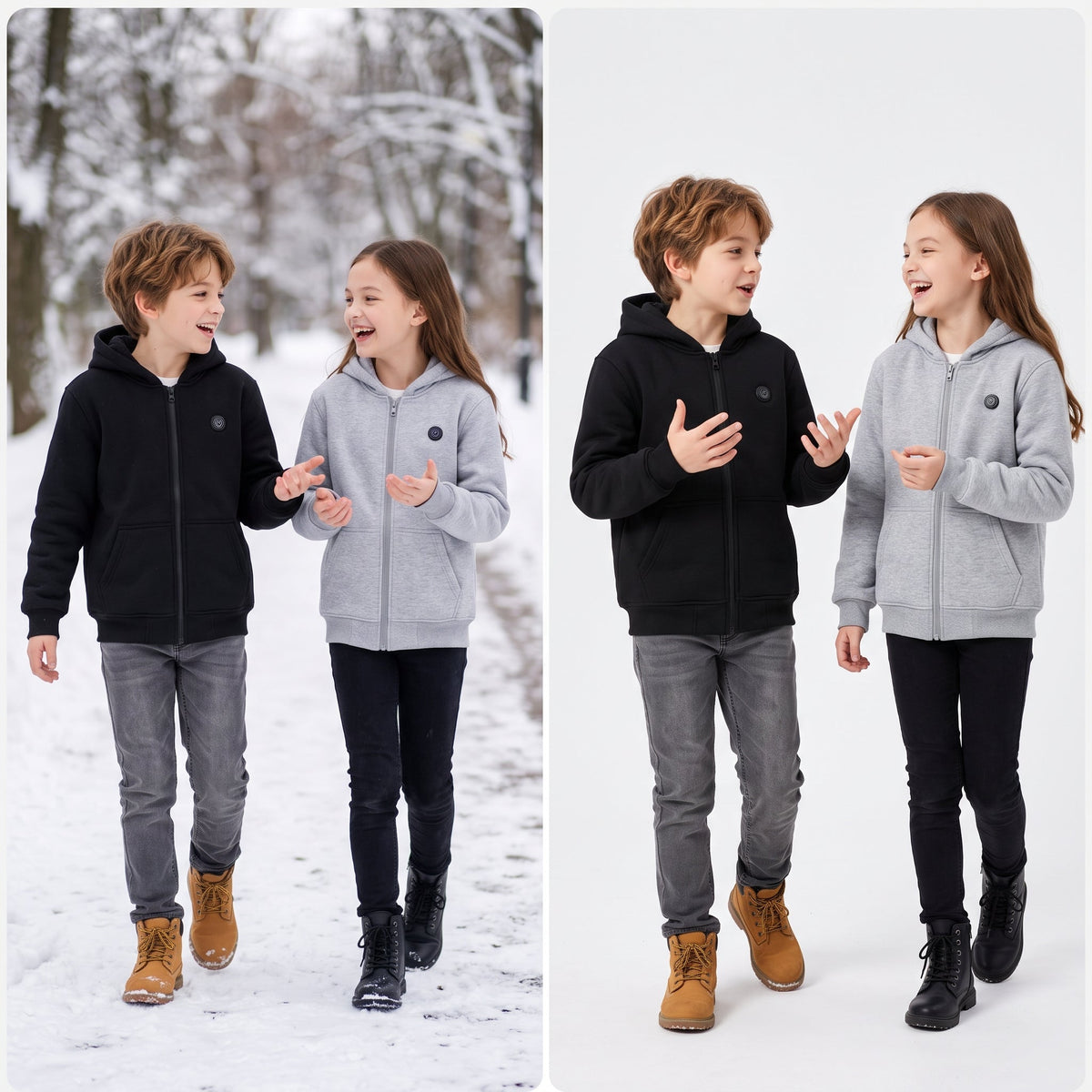 Zonix™ Kids 7-Zone Smart Heated Hoodie | Electric Full-Zip Fleece Jacket for Boys & Girls