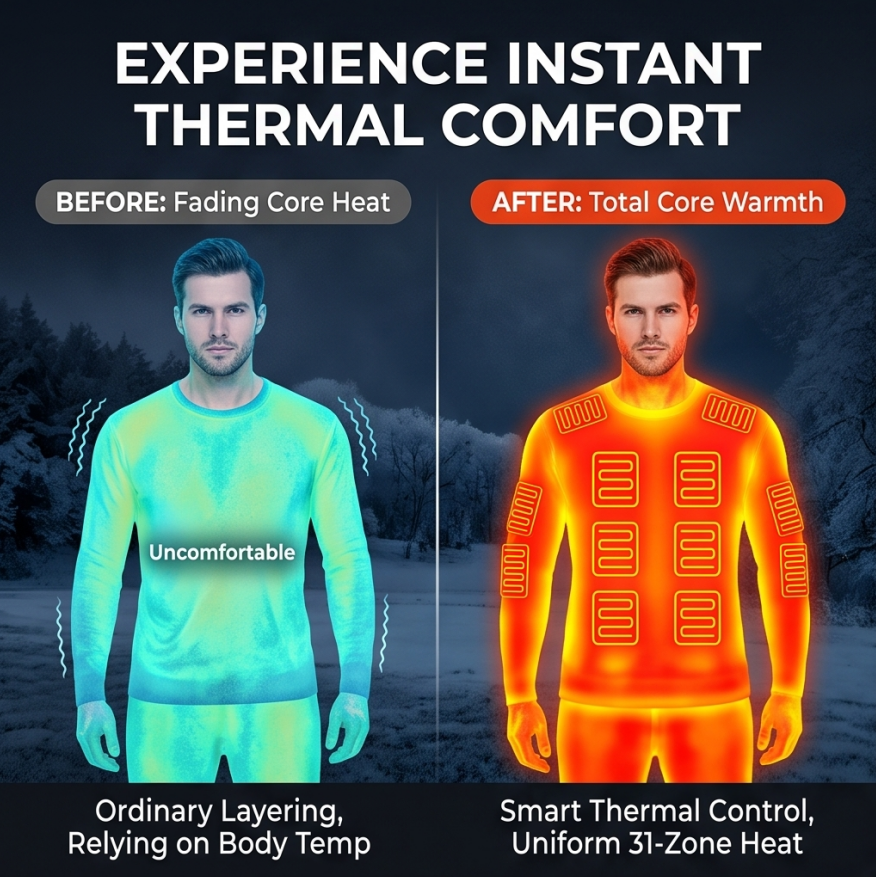 Zonix™ 31-Zone Smart Heated Hoodie with Battery Pack | 4-Button Precision Control