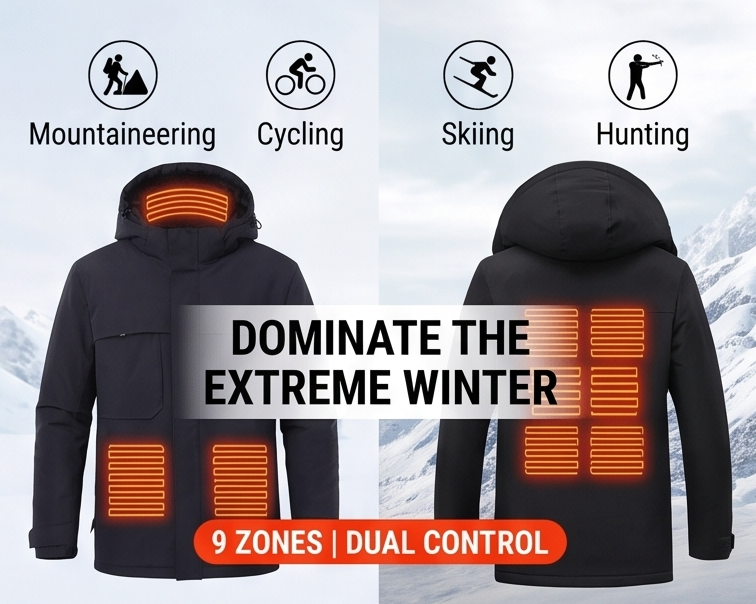 Zonix™ 9-Zone Smart Heated Jacket | Waterproof Winter Coat for Hiking, Skiing & Hunting