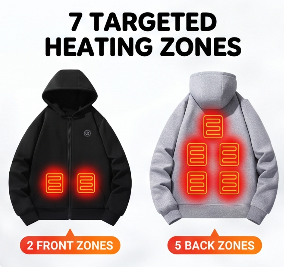 Zonix™ Kids 7-Zone Smart Heated Hoodie | Electric Full-Zip Fleece Jacket for Boys & Girls