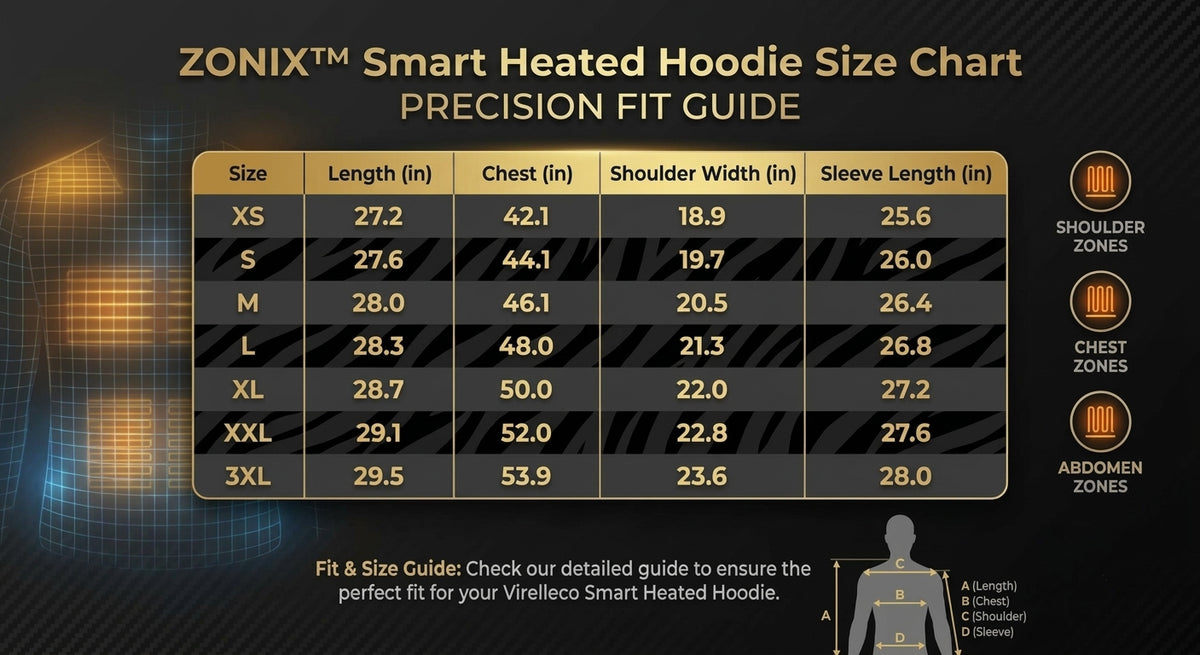 Zonix™ 31-Zone Smart Heated Hoodie with Battery Pack | 4-Button Precision Control